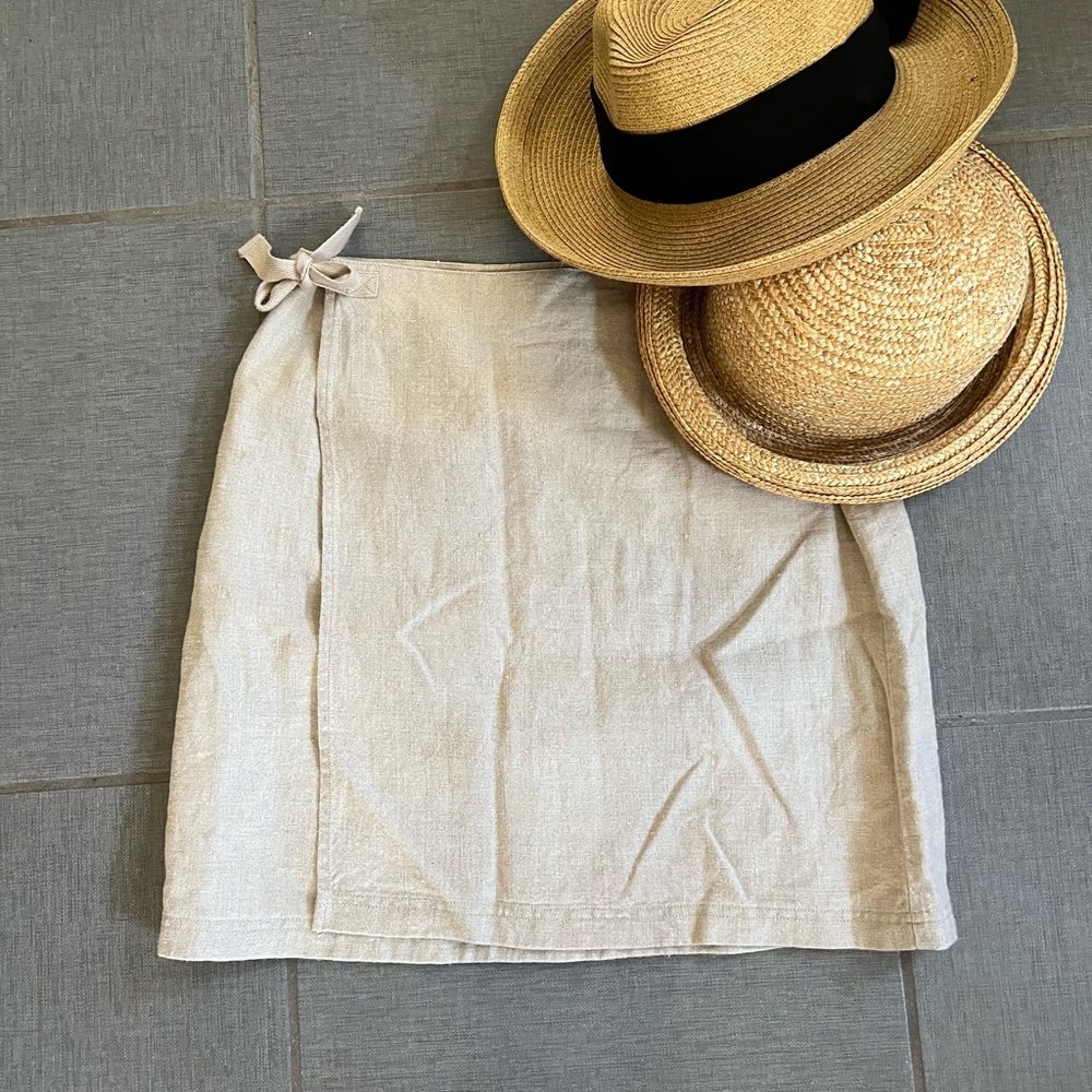 Ann Taylor linen skirt wraparound